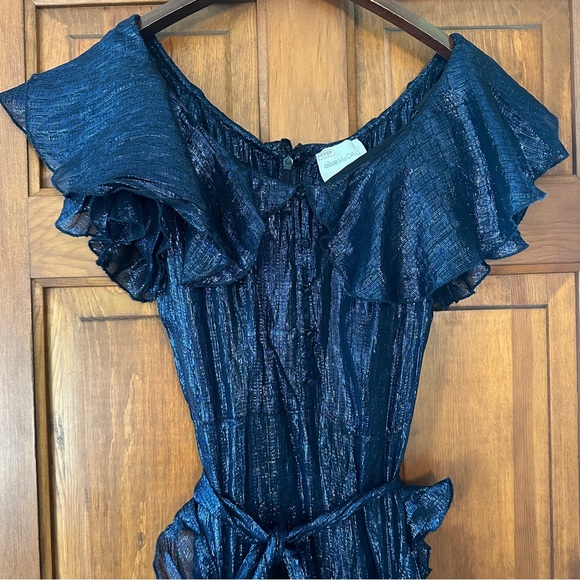 Alice McCall Night Moves Gown in Dark Blue Metallic size 0 - Picture 9 of 16
